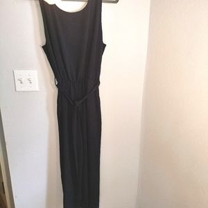 NWT BOOHOO CULOTTE TEXTURED BELTED JUMPSUIT NAVY BLUE SZ.L